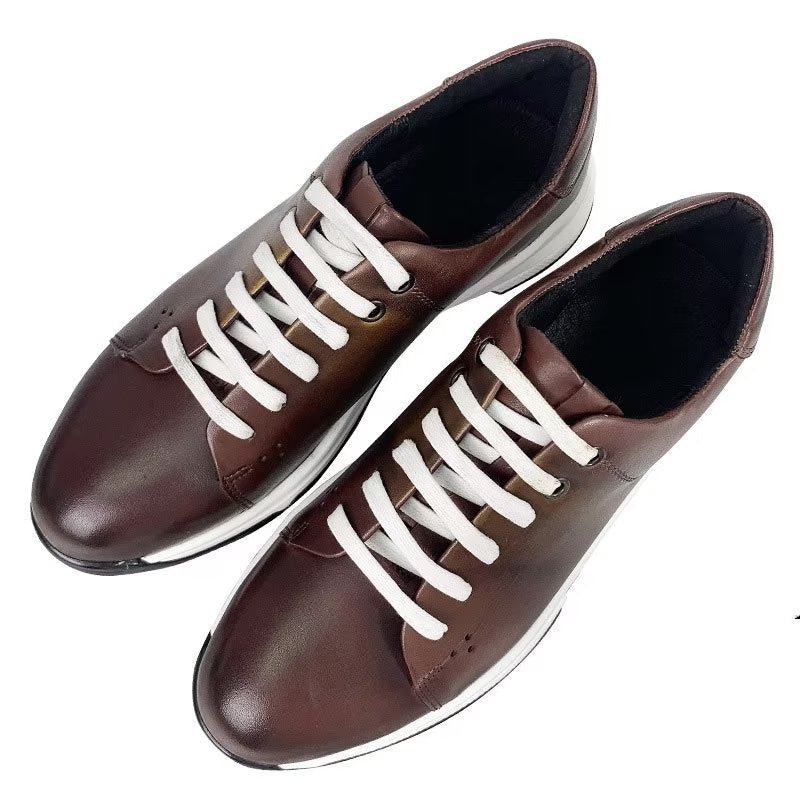 Vrijetijdsschoenen Heren Elegante Leren Oxford-vrijetijdsschoenen Met Veters - Koffie