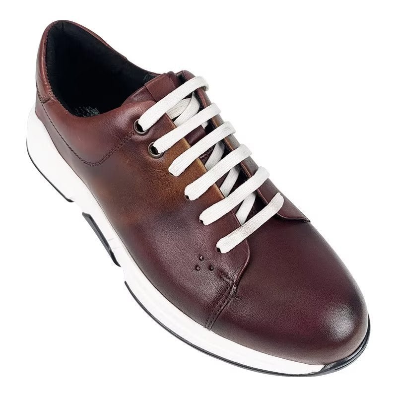 Vrijetijdsschoenen Heren Elegante Leren Oxford-vrijetijdsschoenen Met Veters - Koffie