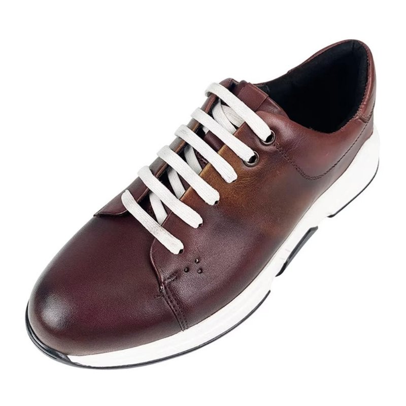 Vrijetijdsschoenen Heren Elegante Leren Oxford-vrijetijdsschoenen Met Veters - Koffie