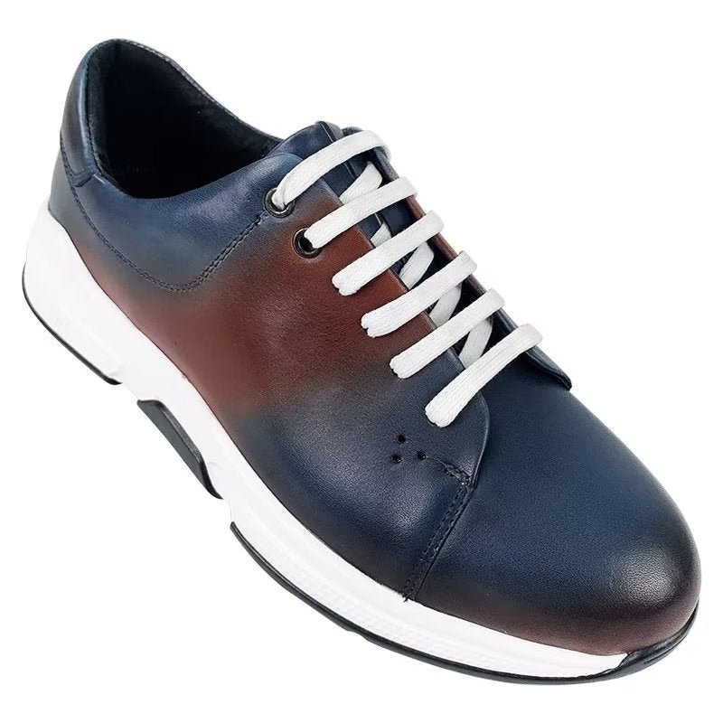 Vrijetijdsschoenen Heren Elegante Leren Oxford-vrijetijdsschoenen Met Veters - Blauw