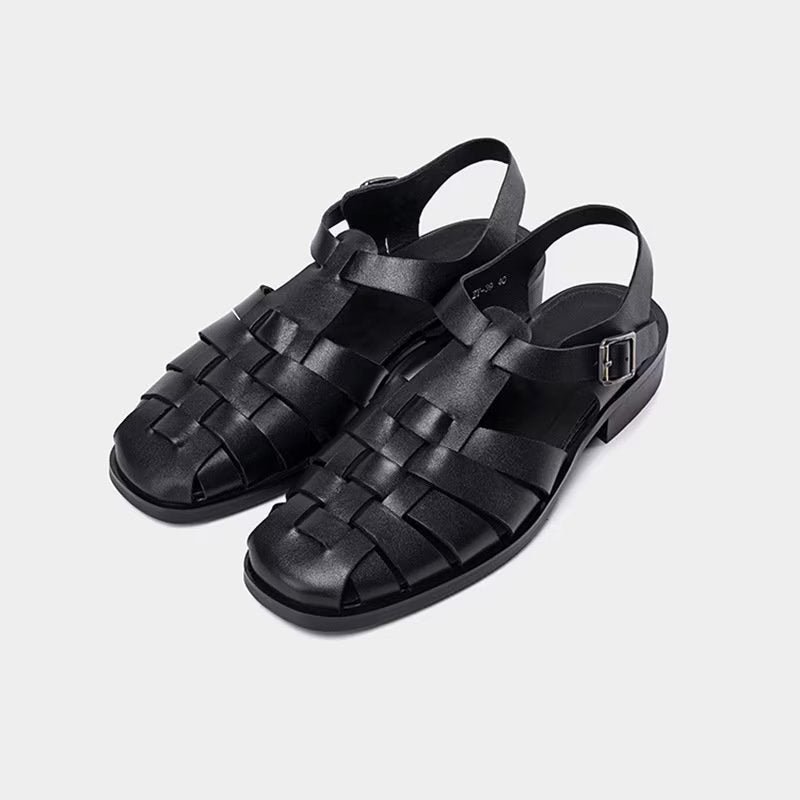 Vrijetijdsschoenen Heren Romeinse Peeptoe-sandalen - Zwart