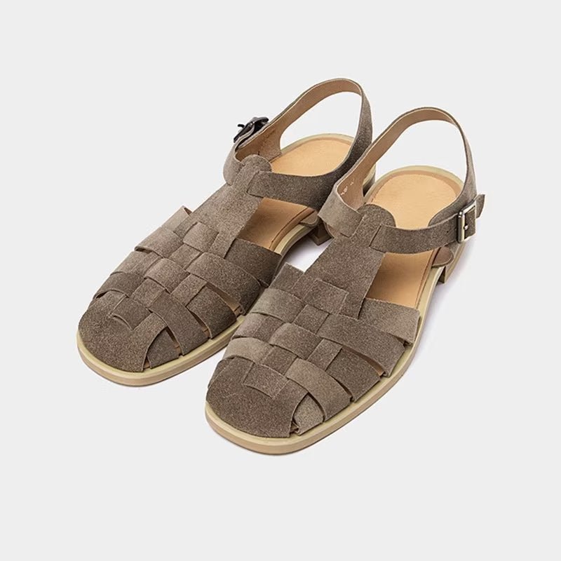 Vrijetijdsschoenen Heren Romeinse Peeptoe-sandalen - Grijs