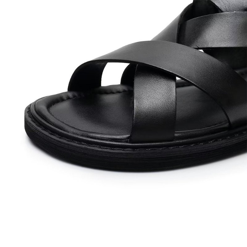 Vrijetijdsschoenen Heren Romeinse Peeptoe-sandalen - Zwart