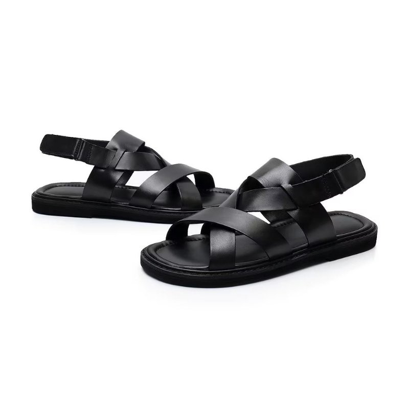 Vrijetijdsschoenen Heren Romeinse Peeptoe-sandalen - Zwart