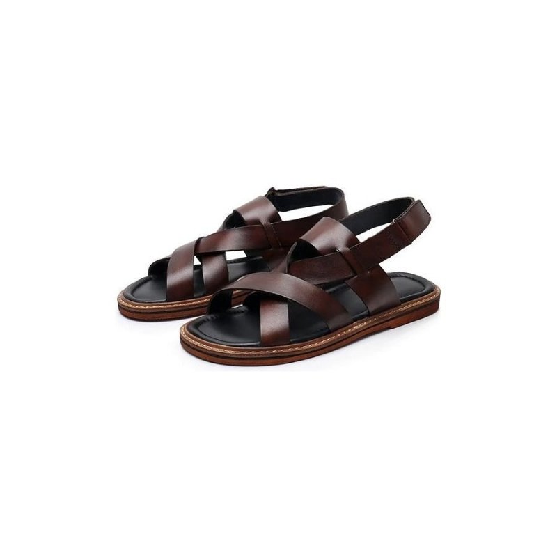 Vrijetijdsschoenen Heren Romeinse Peeptoe-sandalen - Koffie