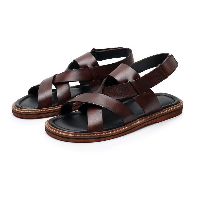 Vrijetijdsschoenen Heren Romeinse Peeptoe-sandalen - Koffie