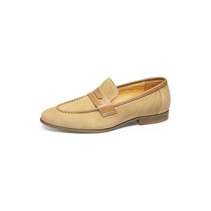 Vrijetijdsschoenen Heren Stijlvolle Leren Instappers Zakelijke Loafers - Beige