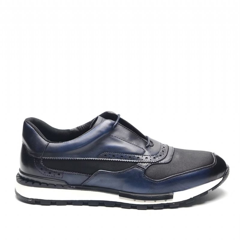 Vrijetijdsschoenen Heren Veelzijdige Chique Casual Leren Veterschoenen - Blauw