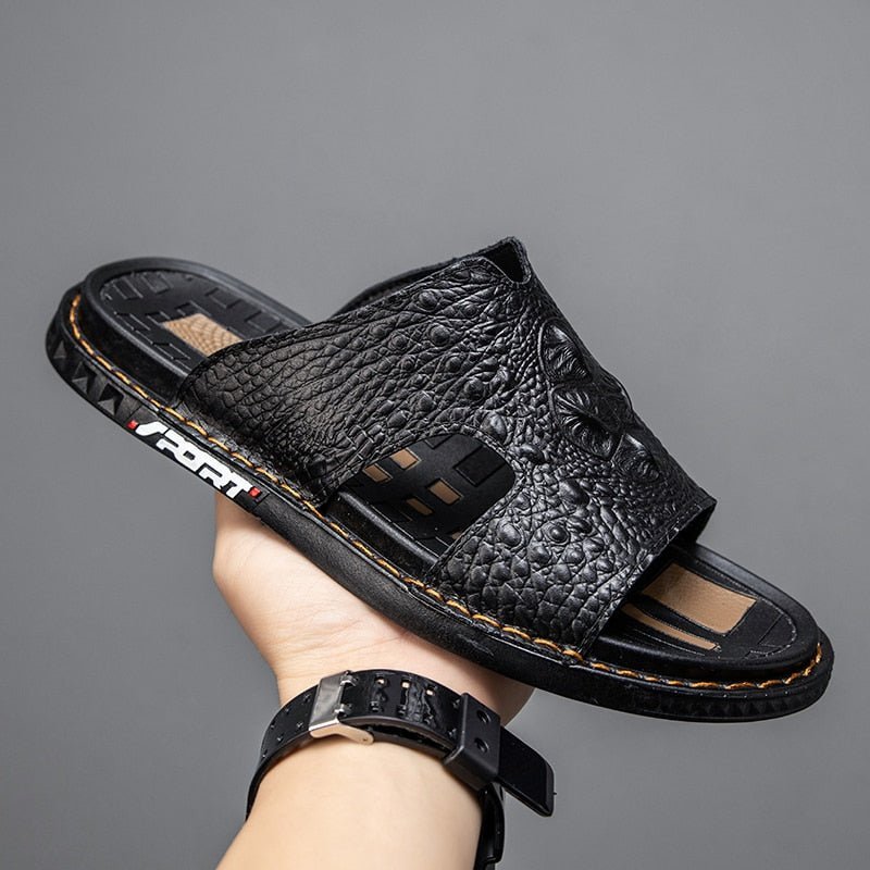 Vrijetijdsschoenen Heren Zomerse Chique Slip-on-slippers - Zwart